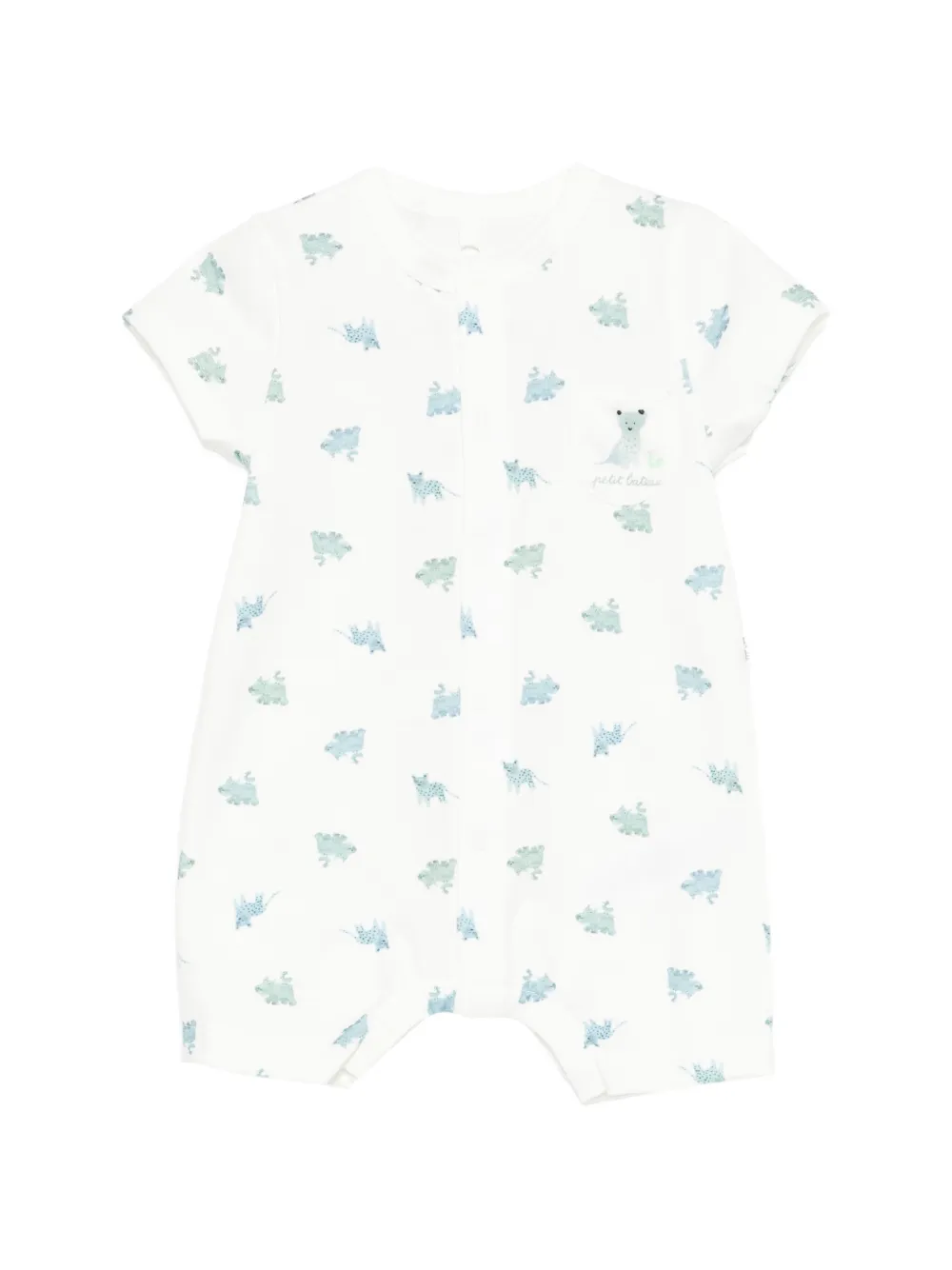 Шорты с принтом и короткими рукавами Petit Bateau, белый