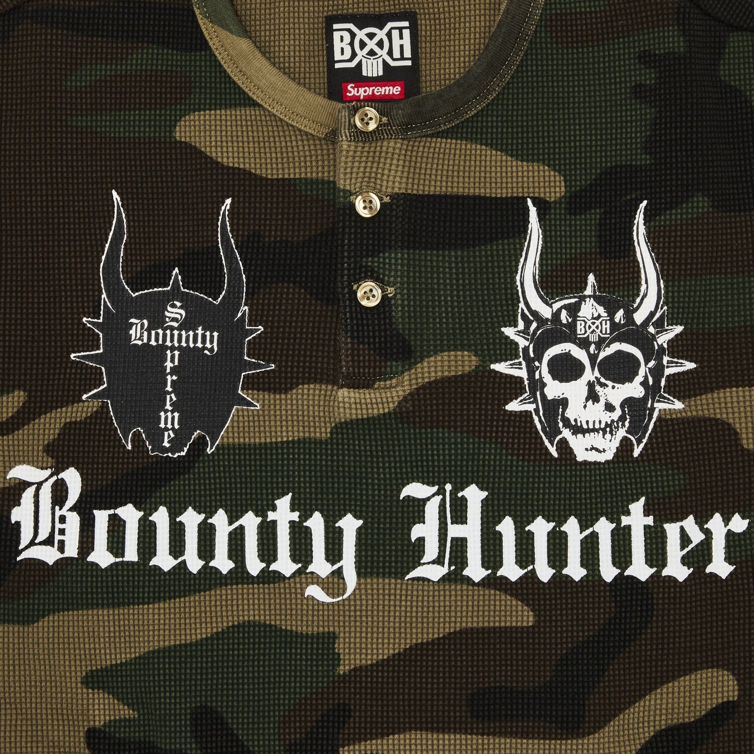 Термальный топ Henley с длинными рукавами Supreme x Bounty Hunter, Woodland Camo — фото 3