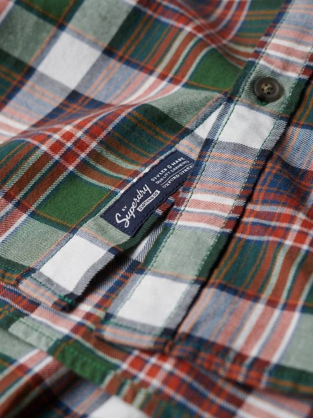 Органическая хлопковая рубашка в винтажную клетку Superdry, Upstate Green — фото 4