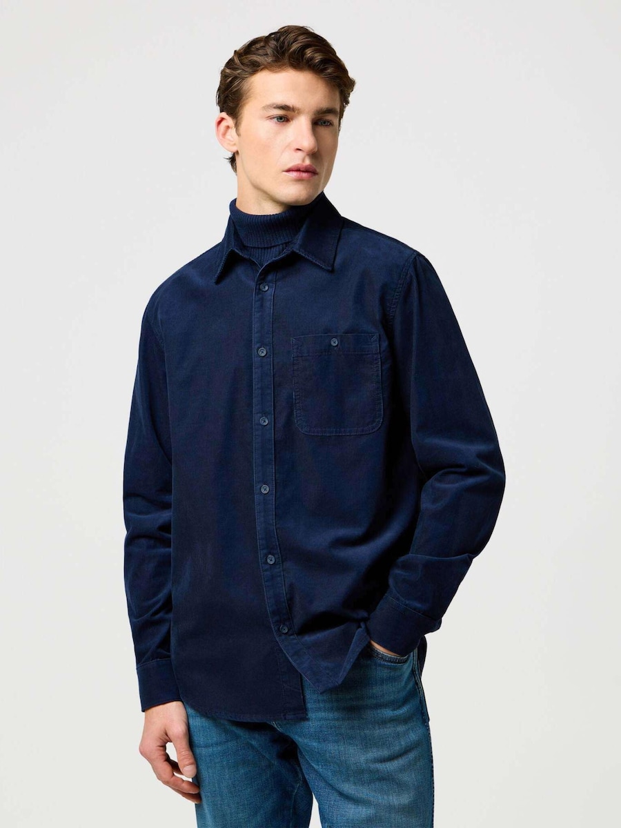

Рубашка на пуговицах классического кроя WRANGLER 1 Pkt Corduroy Shirt, синий