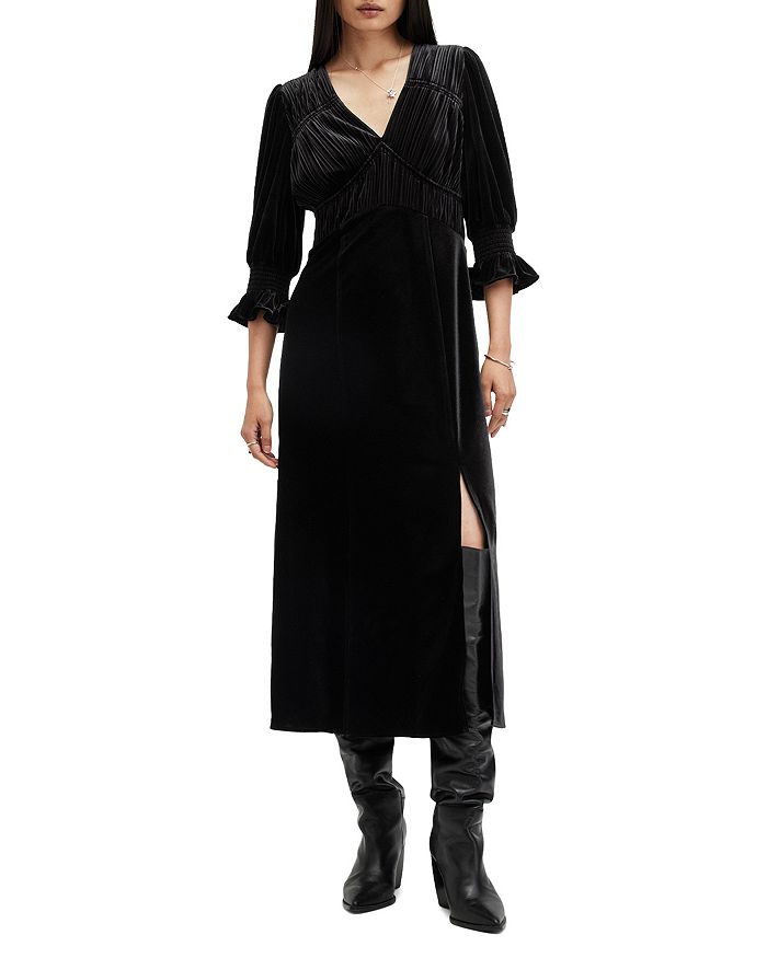 

Платье из бархата Ani ALLSAINTS, черный