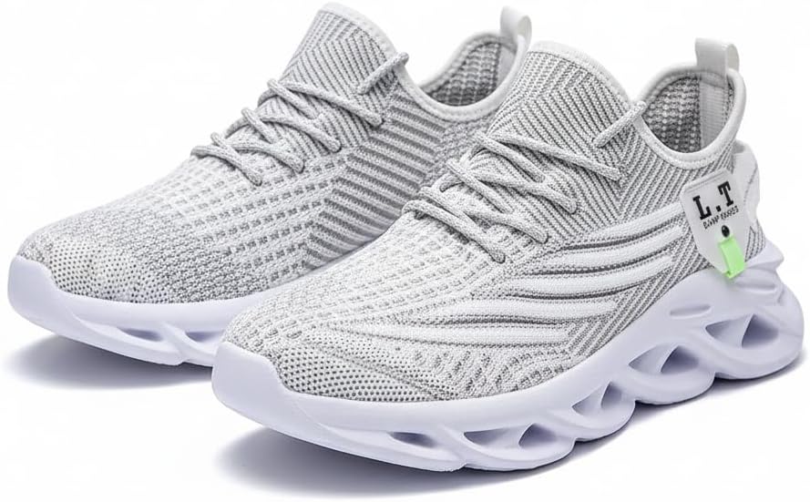 

Мужские спортивные повседневные легкие кроссовки с вязаным сетчатым верхом, дышащая мягкая подошва, без шнурков, для комфорта и высокой производительности, на весь день и на все сезоны Ctkvbmeoi, серый