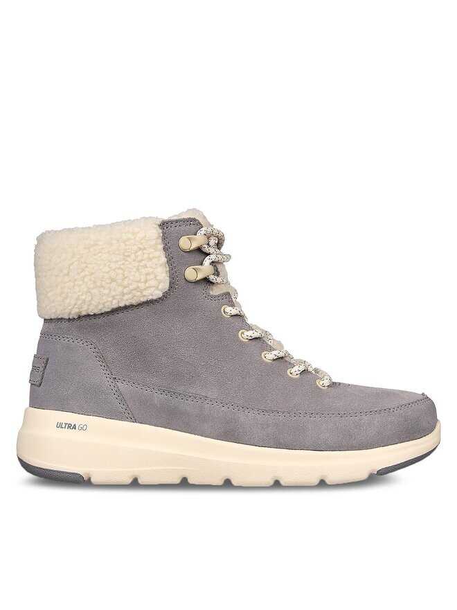 Ботинки женские Skechers Glacial Ultra Woodlands на плоской подошве, серый