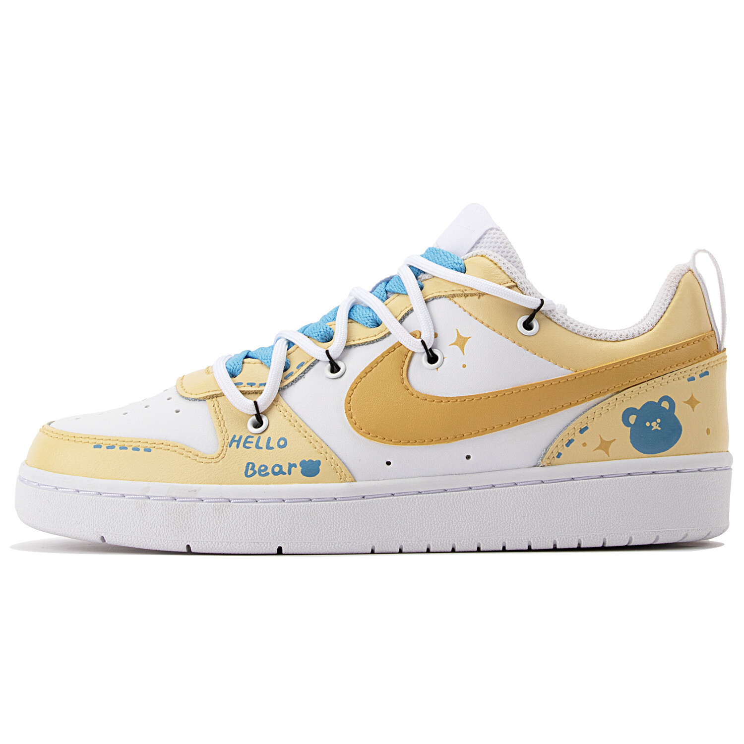 

Кроссовки Nike Court Borough Skateboarding Shoes Women's Low-top Yellow/blue/white, черный/серо-синий