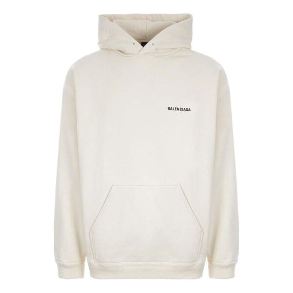 

Толстовка back logo hoodie regular fit 'off white' Balenciaga, белый
