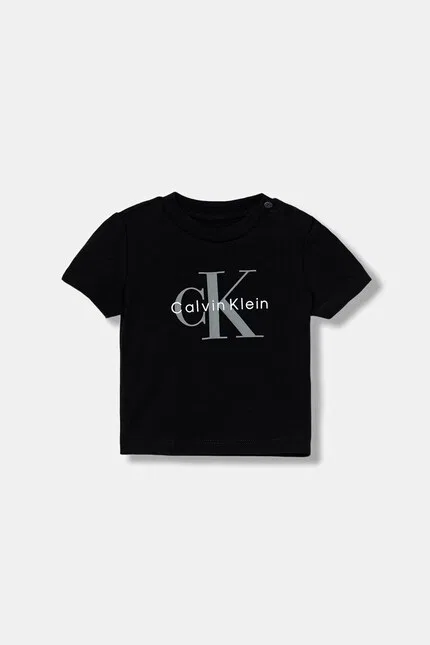 Футболка детская хлопковая с эластаном Calvin Klein Jeans, черный
