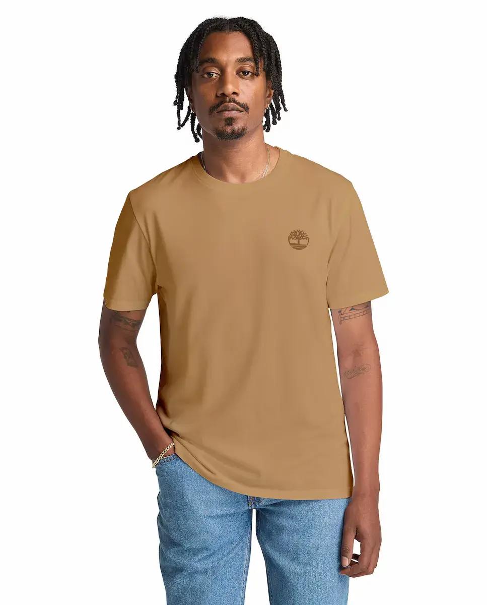 

Мужская футболка с короткими рукавами и логотипом на спине Timberland, горчичный