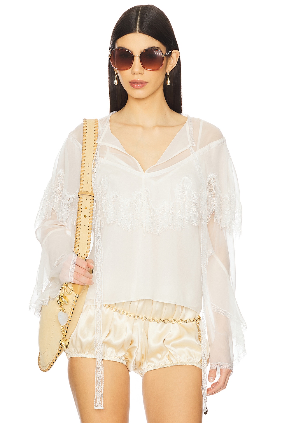 

Блузка Afton Loveshackfancy, ivory