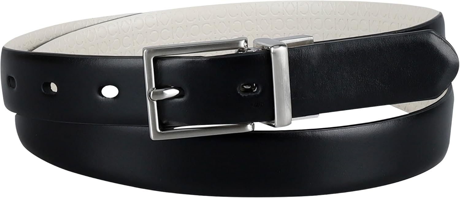 

Женский двусторонний узкий ремень Calvin Klein «два в одном» для джинсов, брюк и платьев, Black/White