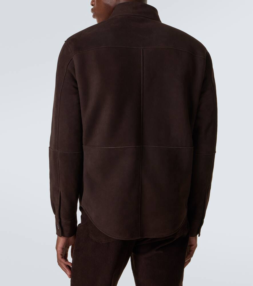 Бенто куртка из замши с подкладкой из овчины The Row, Dark Brown — фото 4