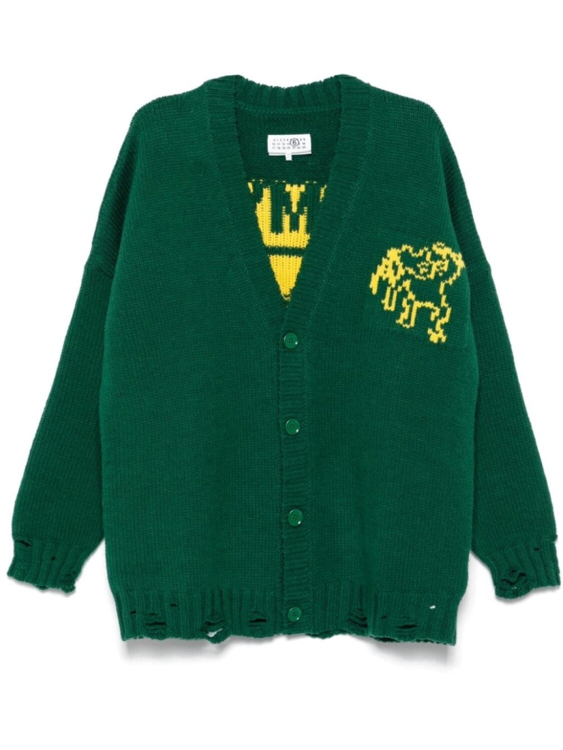 

MM6 Maison Margiela кардиган Lost My Pet, зеленый