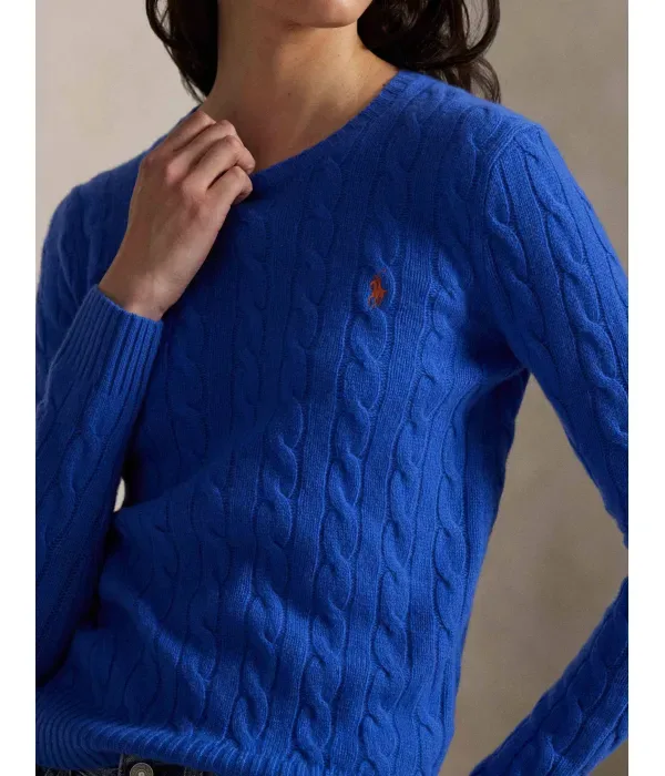 Шерстяной свитер JULIANNA regular fit Polo Ralph Lauren, синий — фото 4