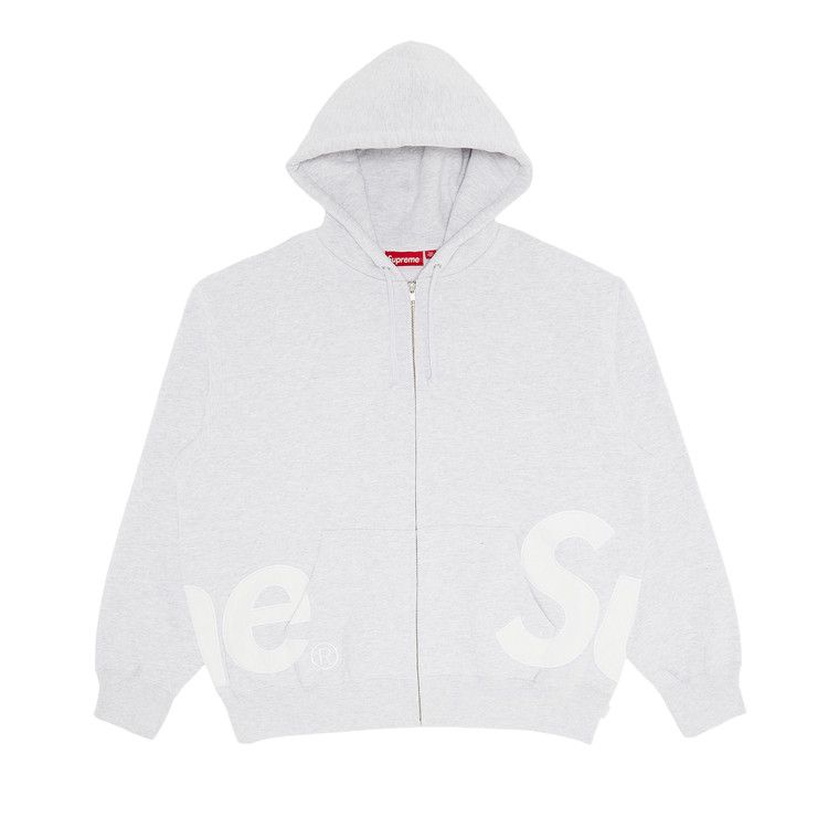 

Толстовка Supreme Big Logo Zip Up Hooded Sweatshirt, Ash Grey