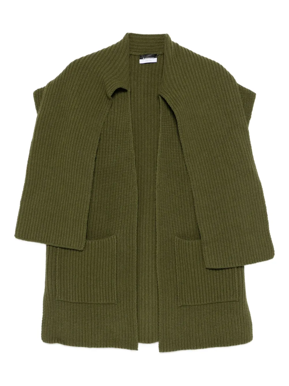 

Кардиган-пальто в рубчик Arovescio, зеленый