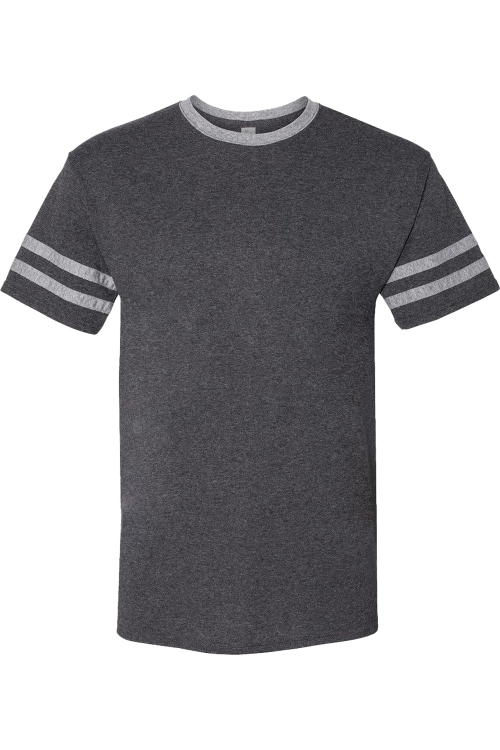 

Футболка JERZEES Triblend Varsity Ringer, цвет black heather/ oxford