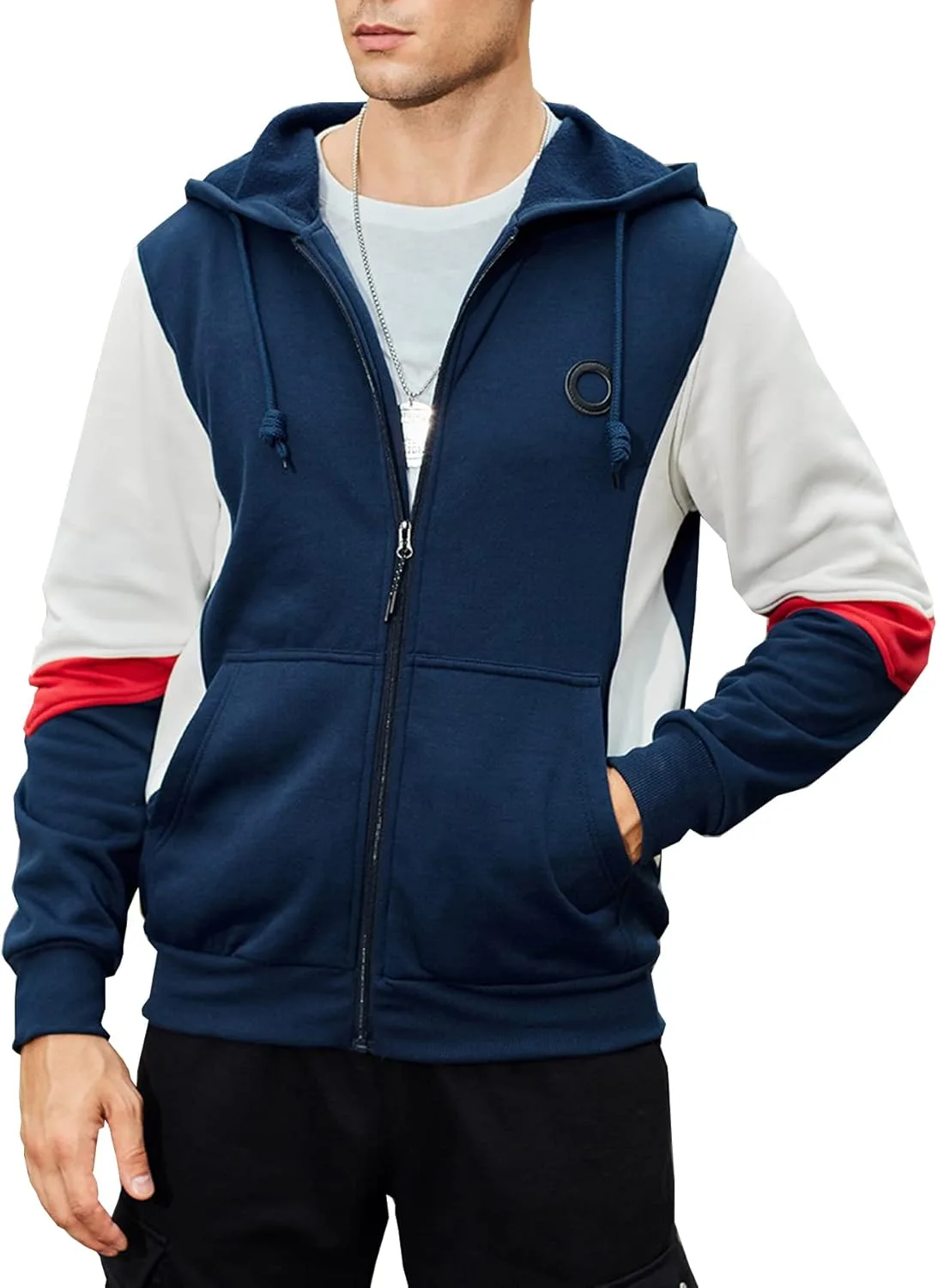 

Мужская худи с капюшоном на молнии и карманом NJNJGO