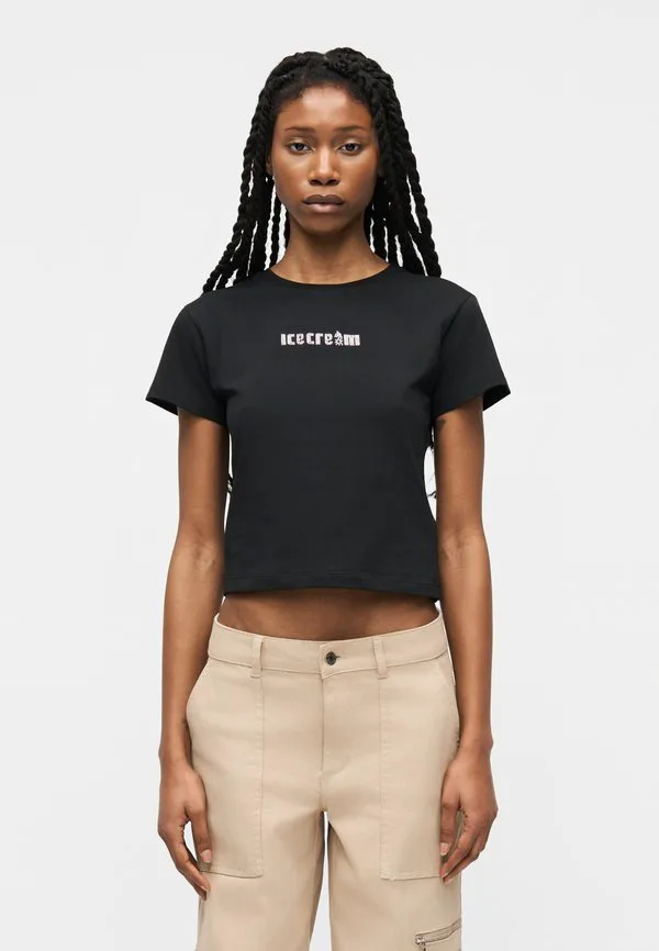 

Футболка с принтом кристаллов Icecream, Black, Черный, Футболка с принтом кристаллов Icecream, Black