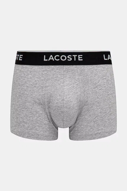 Боксеры мужские из мягкого хлопка с эластаном 3 шт Lacoste, серый — фото 3