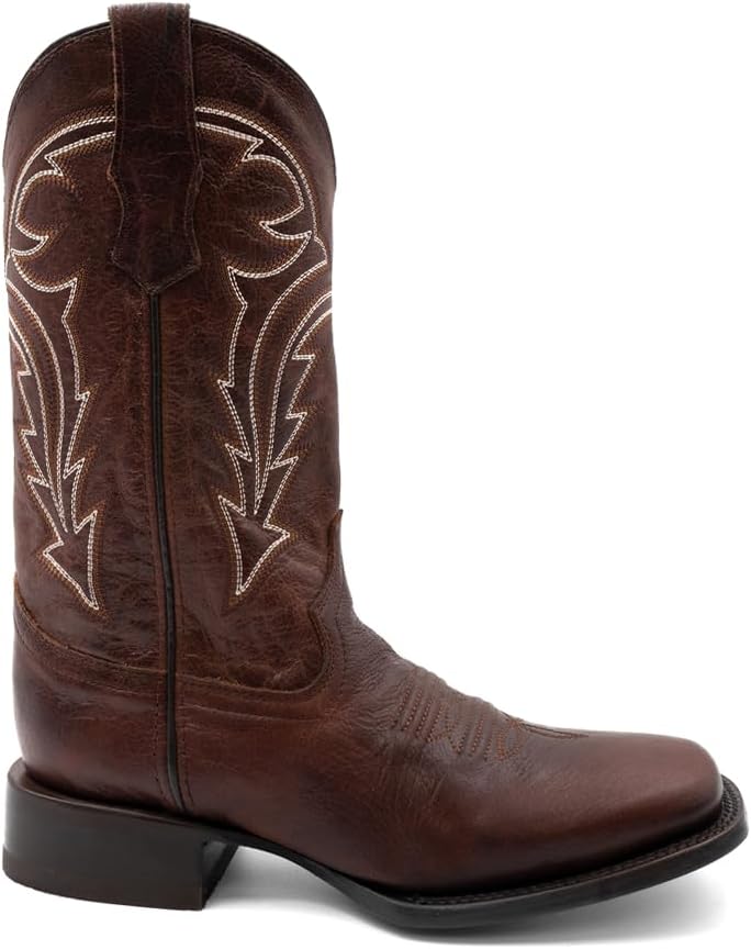 

Мужские повседневные ботинки Ferrini Mens Dylan с квадратным носком и вышивкой, средняя голень - коричневые Ferrini Italia, коричневый