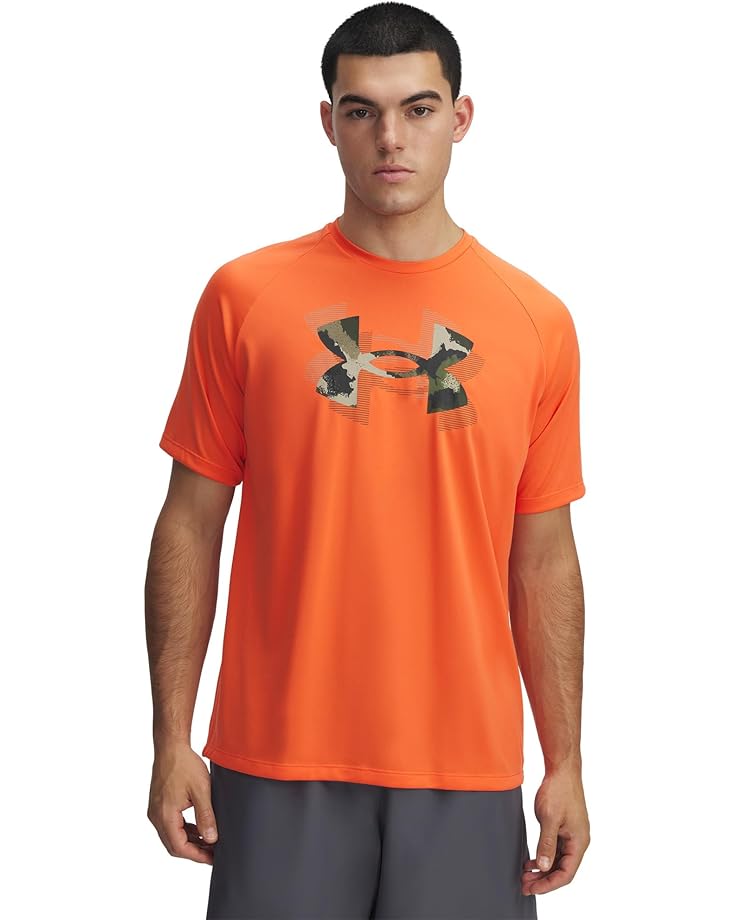 

Футболка Under Armour Tech Print Fill Short Sleeve T Shirt, цвет Fire/Baroque Green