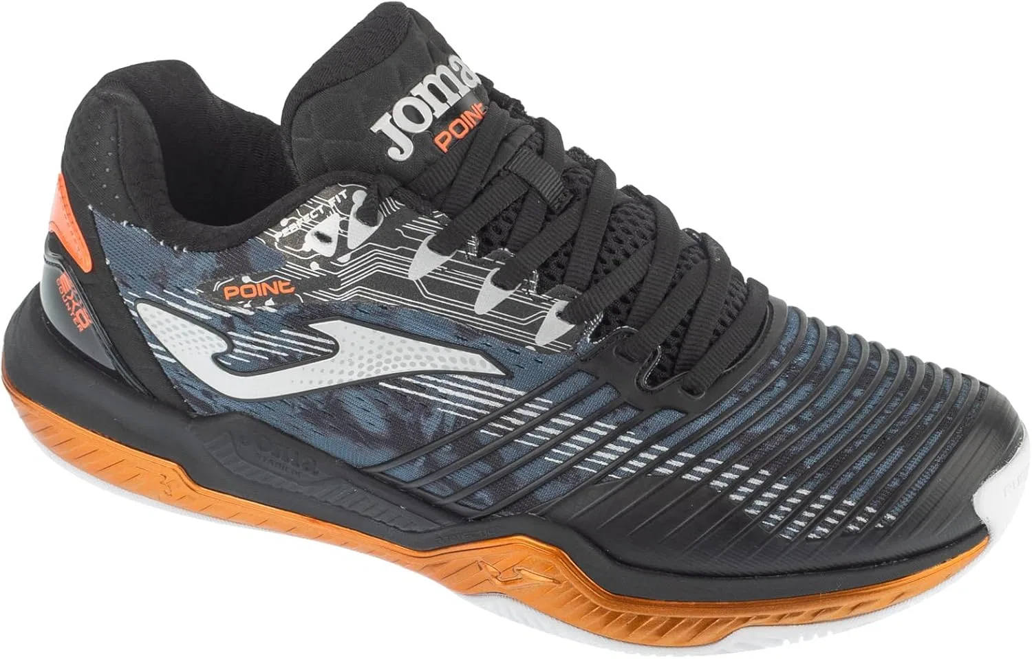 Мужские теннисные кроссовки Joma Point 2501 TPOIW2501C, черно-серо-оранжевые