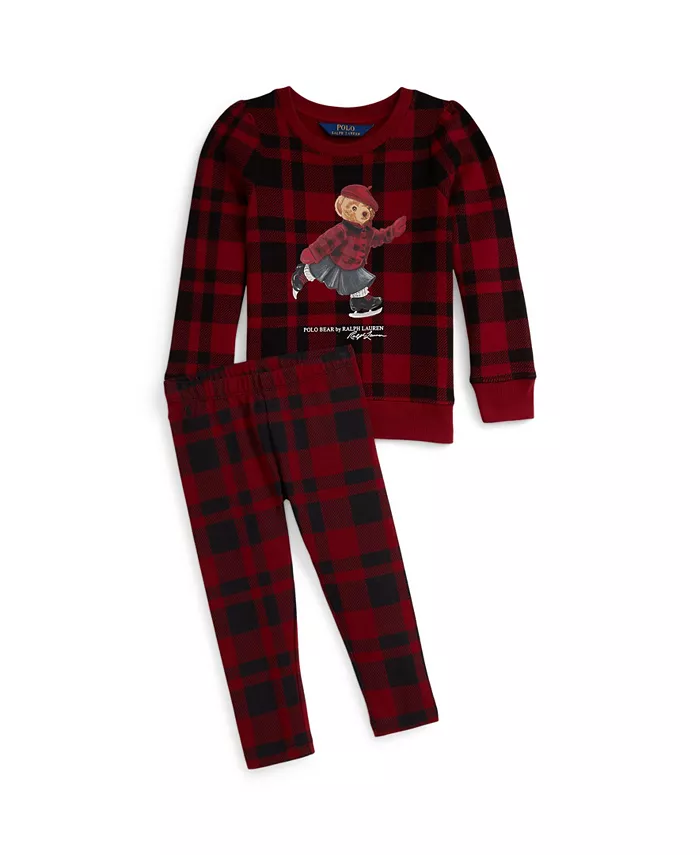 Детская толстовка в клетку с длинным рукавом для девочек 2T-6X Polo Ralph Lauren, красный — фото 4