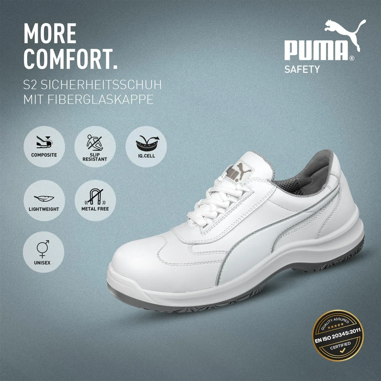 Защитная обувь Puma 640622 Clarity Low - S2, White — фото 2
