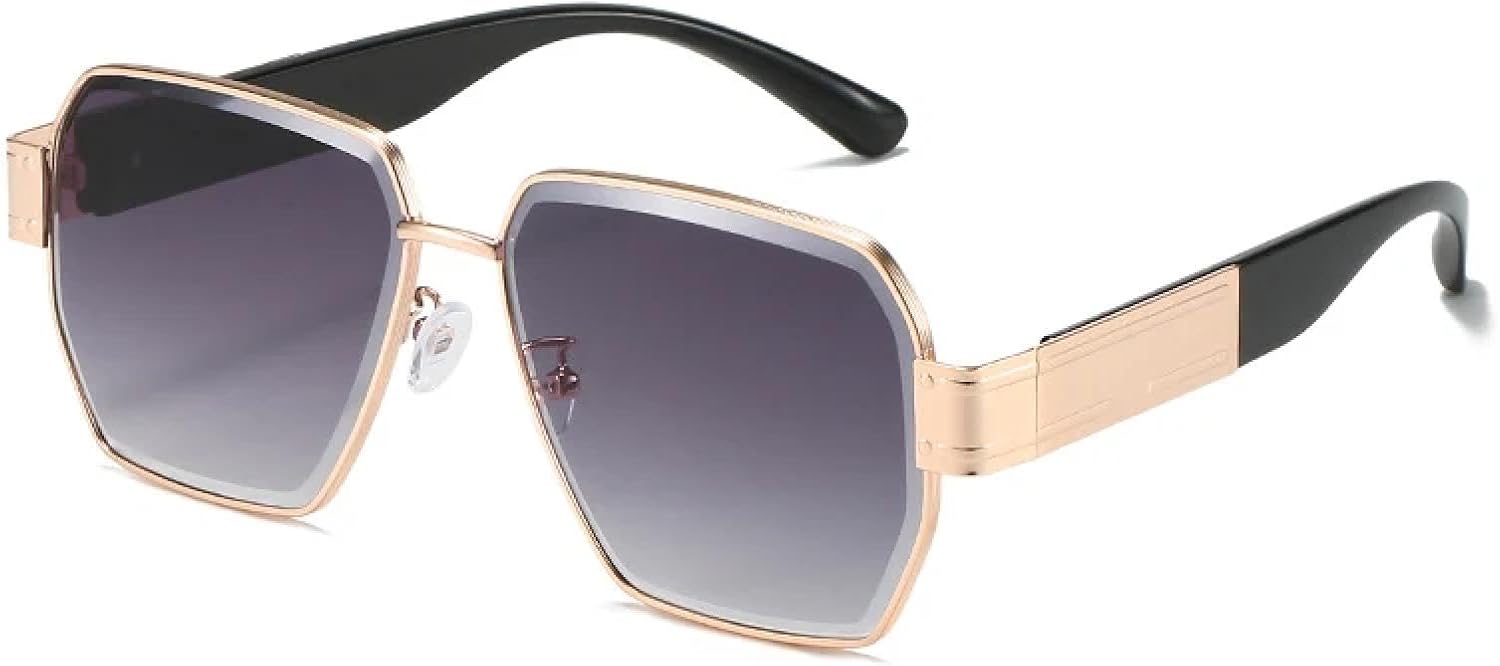 

Модные металлические солнцезащитные очки для женщин и мужчин, винтажные классические очки для путешествий и вождения, защита от УФ-излучения UV400 TKKTLLT, Black Gradient Gray