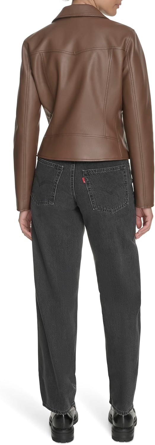 Женская байкерская куртка Levi's с прорезными карманами, Mocha — фото 4
