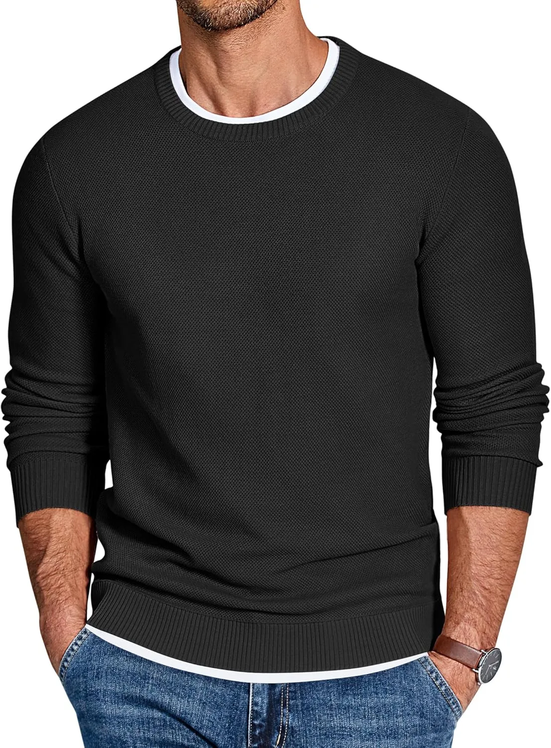 

COOFANDY мужской свитер Slim Fit легкий вязаный пуловер
