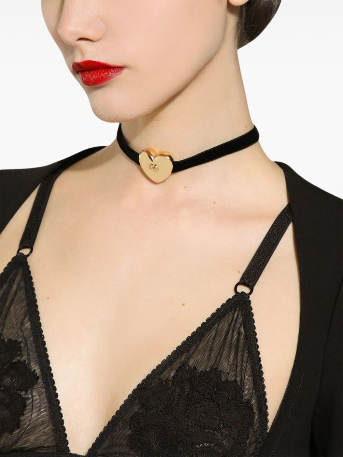 Бархатный браслет с логотипом DG Dolce & Gabbana, золотой — фото 4