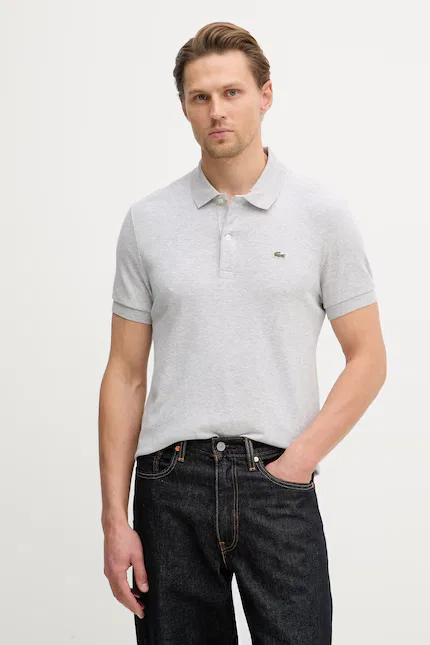 Поло мужское Lacoste, хлопковое, серый