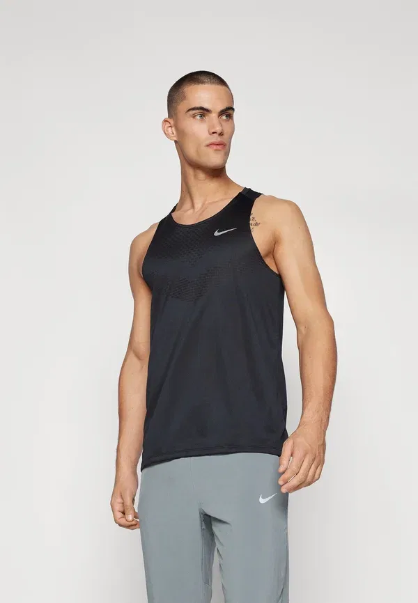 Топ для бега Nike Performance, black/silver-colored, черно-серебристый
