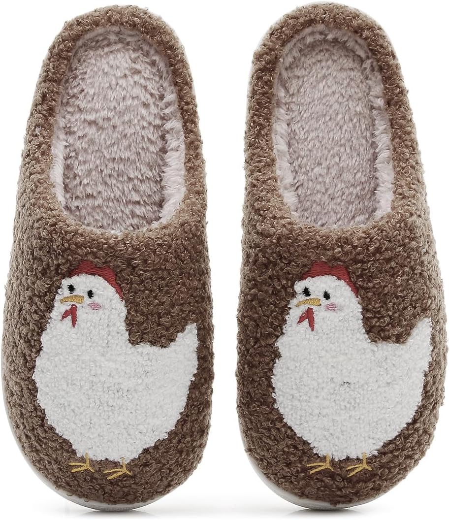 

Тапочки для женщин и мужчин, милые домашние тапочки с плюшевой флисовой подкладкой, теплые домашние обувь на мягкой подошве Cwodor, коричневый