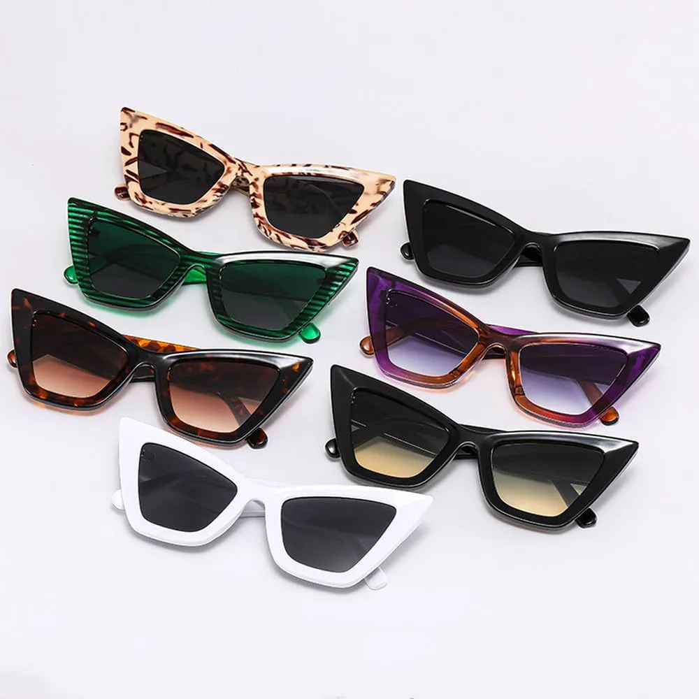 

Солнцезащитные очки «кошачий глаз» для мужчин и женщин, винтажные солнцезащитные очки, дорожные очки, ретро-очки с защитой от УФ-излучения UV400 HVTVTLA, Black