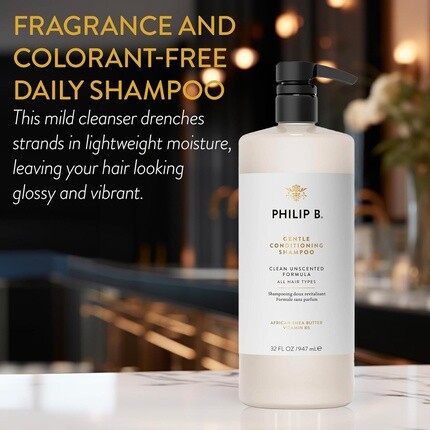 PHILIP B. Gentle Conditioning Shampoo 32 унции. Легкое увлажняющее средство для волос, защищает цвет, придает мягкость и блеск, 2 фунта Philip B — фото 2