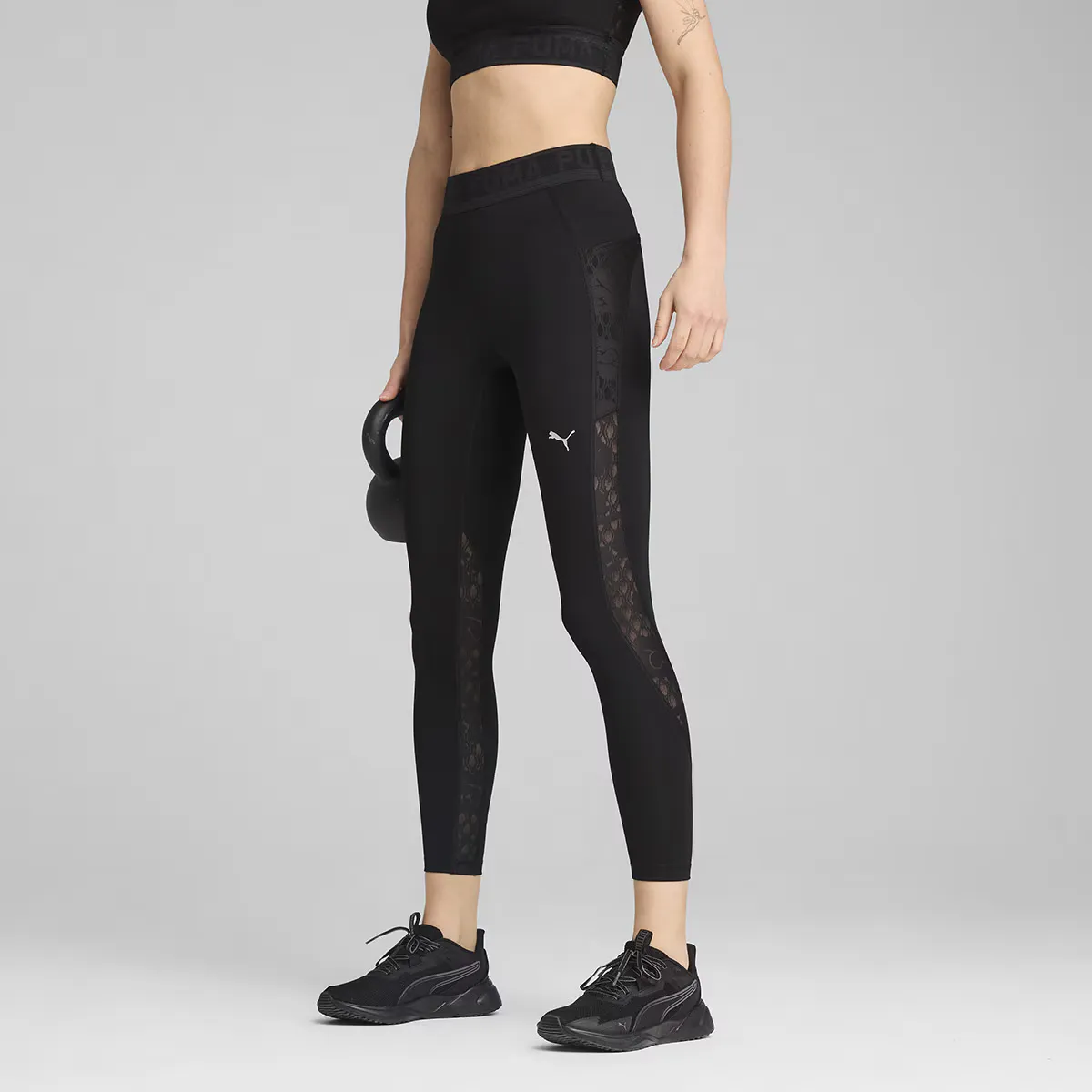 

Кружево HW 7/8 Обтягивающие женские леггинсы Puma, чёрный