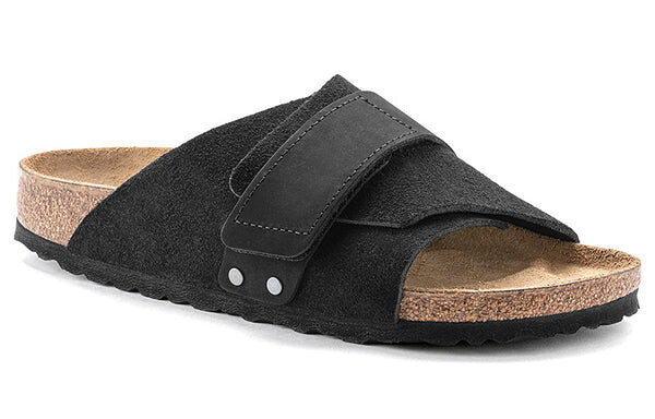 Тапочки kyoto nubuck-suede leather narrow fit sandals 'black' Birkenstock, черный — фото 3