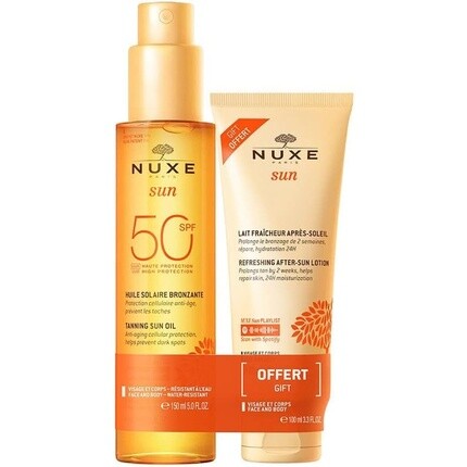 

Nuxe Sun Масло для загара для лица и тела SPF50 150 мл + освежающее молочко после загара 100 мл
