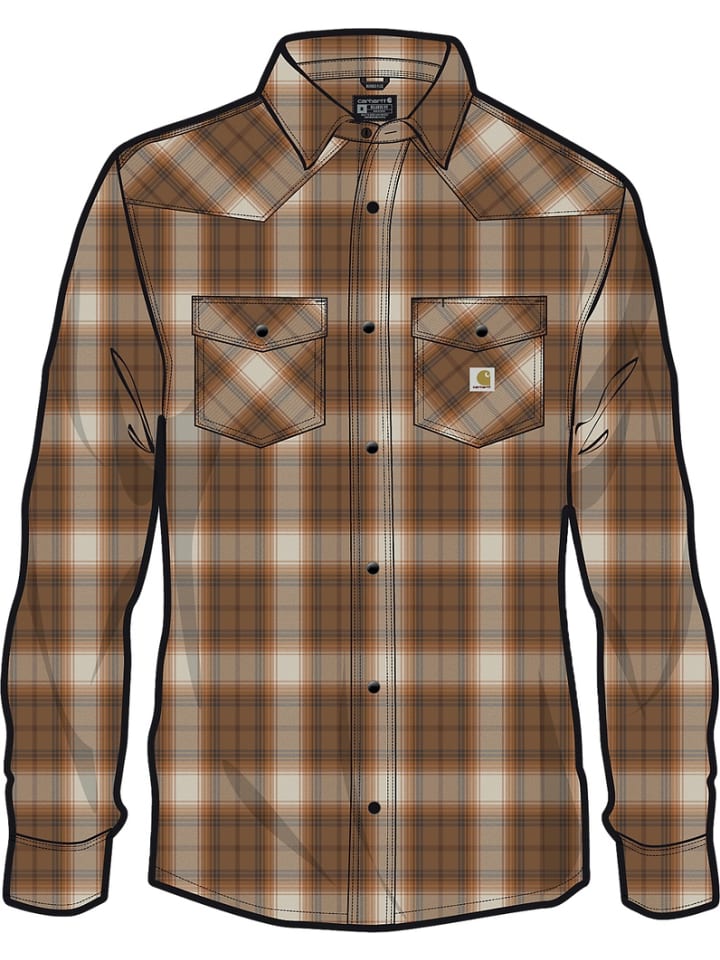 

CARHARTT Рубашка "Snap- Front 107016" коричневого цвета