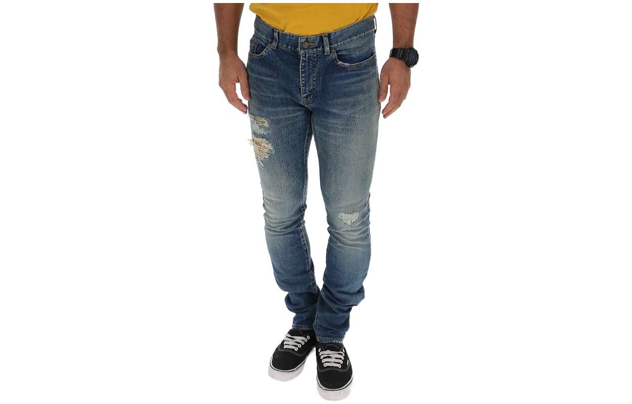 

Джинсы мужские Saint Laurent с дырками, синий