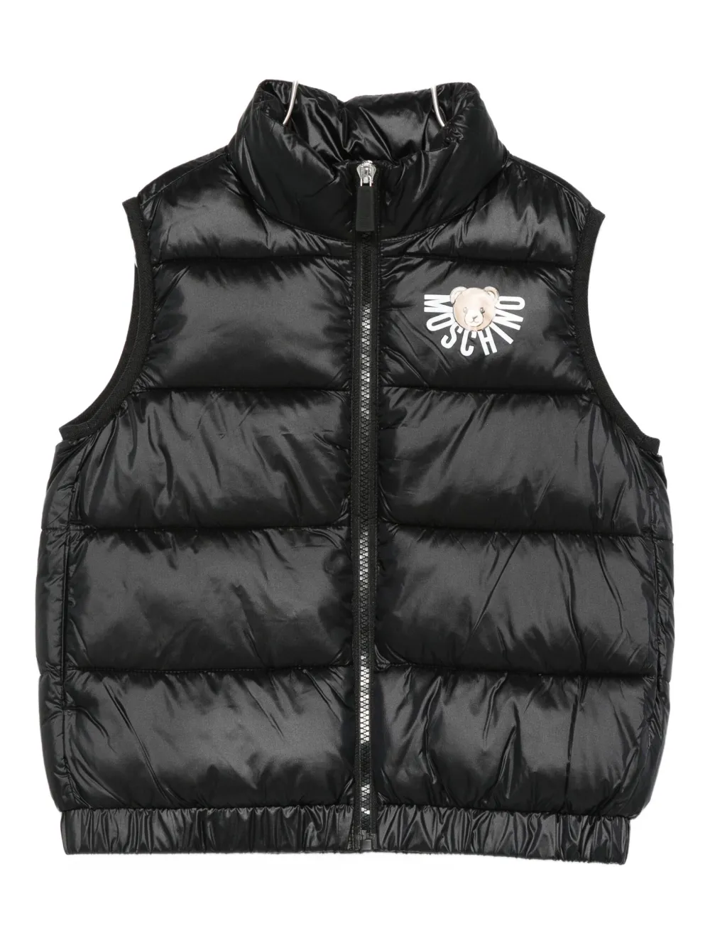 

Стеганый жилет с логотипом Moschino Kids, черный