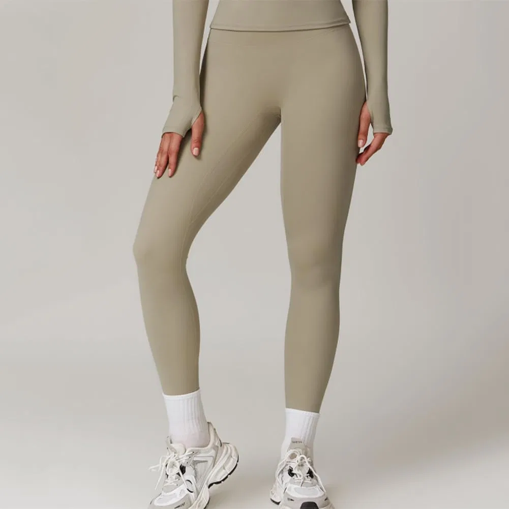 Леггинсы для фитнеса с эффектом подъема ягодиц, Light Brown — фото 2