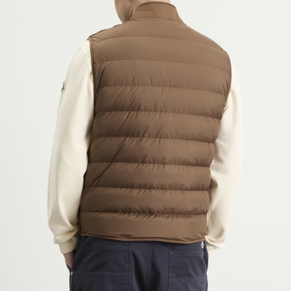 Жилет из плюшевого плюша Karakai Moncler, коричневый — фото 3