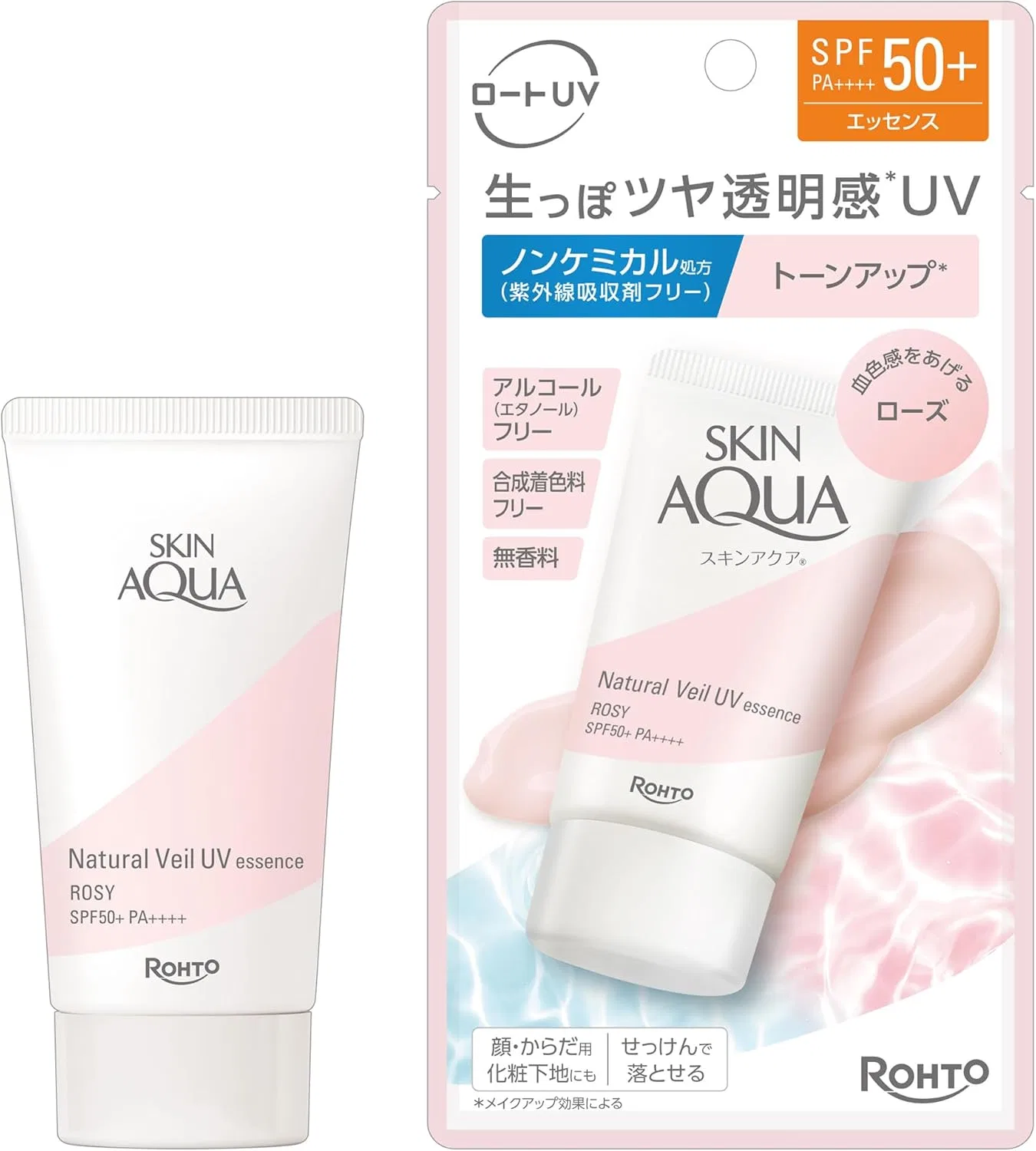 Солнцезащитный крем Skin Aqua Natural Veil UV Essence Rose SPF50+ PA++++ 50 г