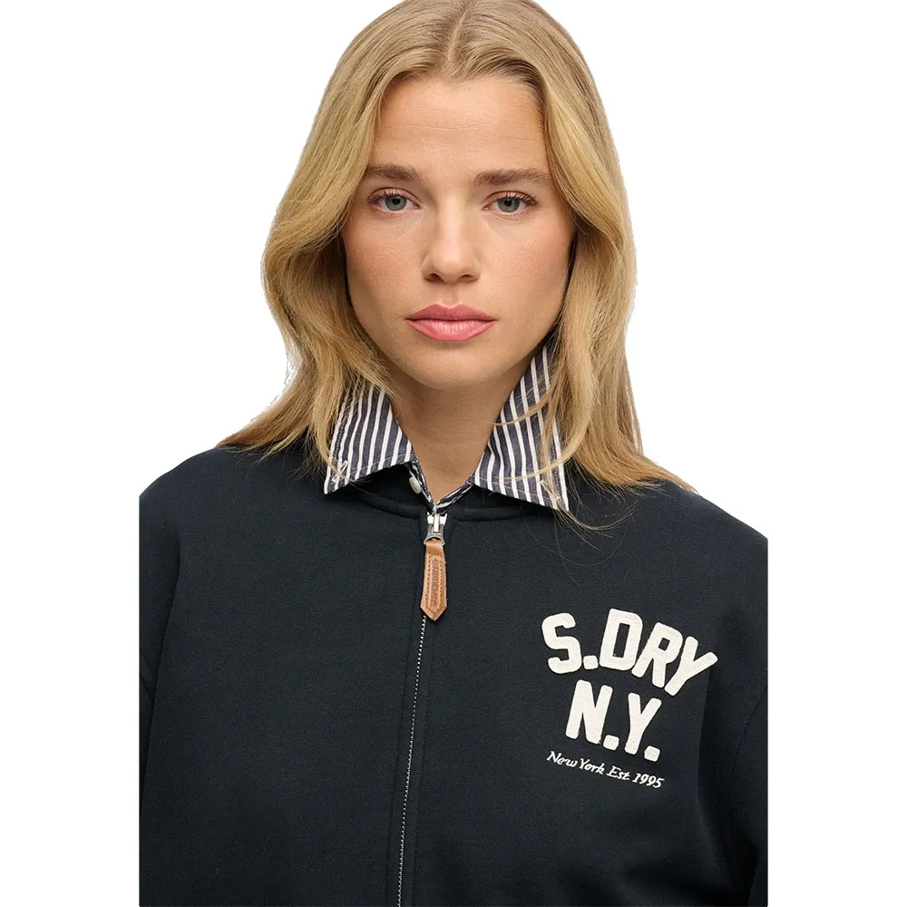 Толстовка-бомбер Superdry Country Club на молнии, черный — фото 3