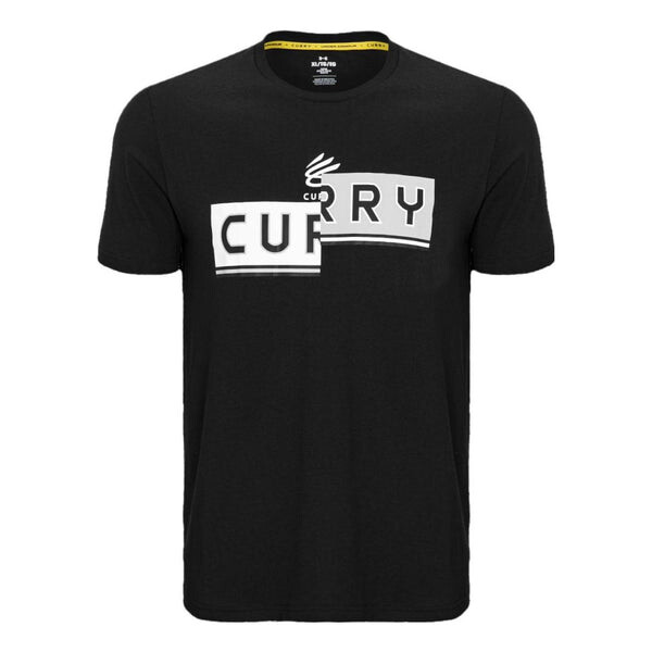 

Футболка curry logo t-shirt 'black white' Under Armour, черный