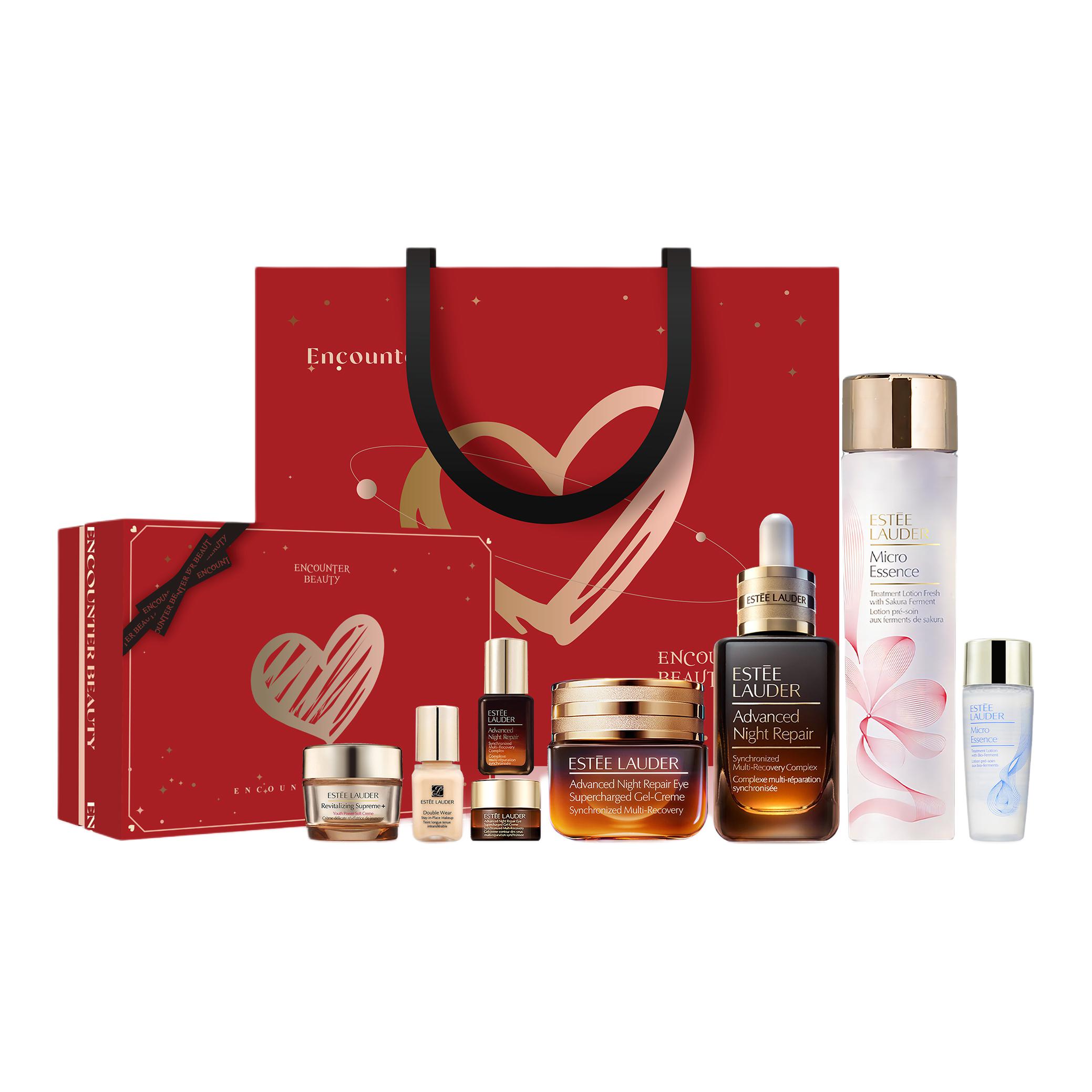 Подарочный набор Estée Lauder Celebrity: сыворотка, 50 мл + крем для век, 15 мл + эссенция, 200 мл + 7 миниатюр — фото 2