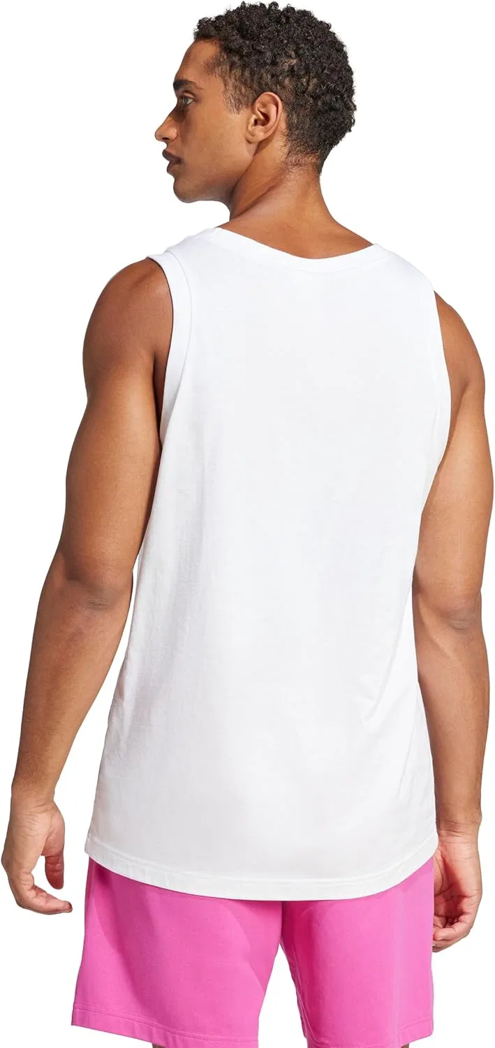 Мужской топ adidas Essentials Small Logo, хлопок, белый/черный — фото 2