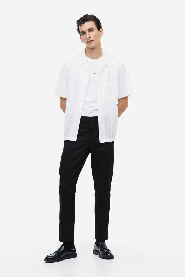 

Брюки slim fit из твила H&M, черный